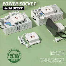 Station de charge rapide universel multiports 4 USB avec Cable Type-C – شاحن متعدد المنافذ