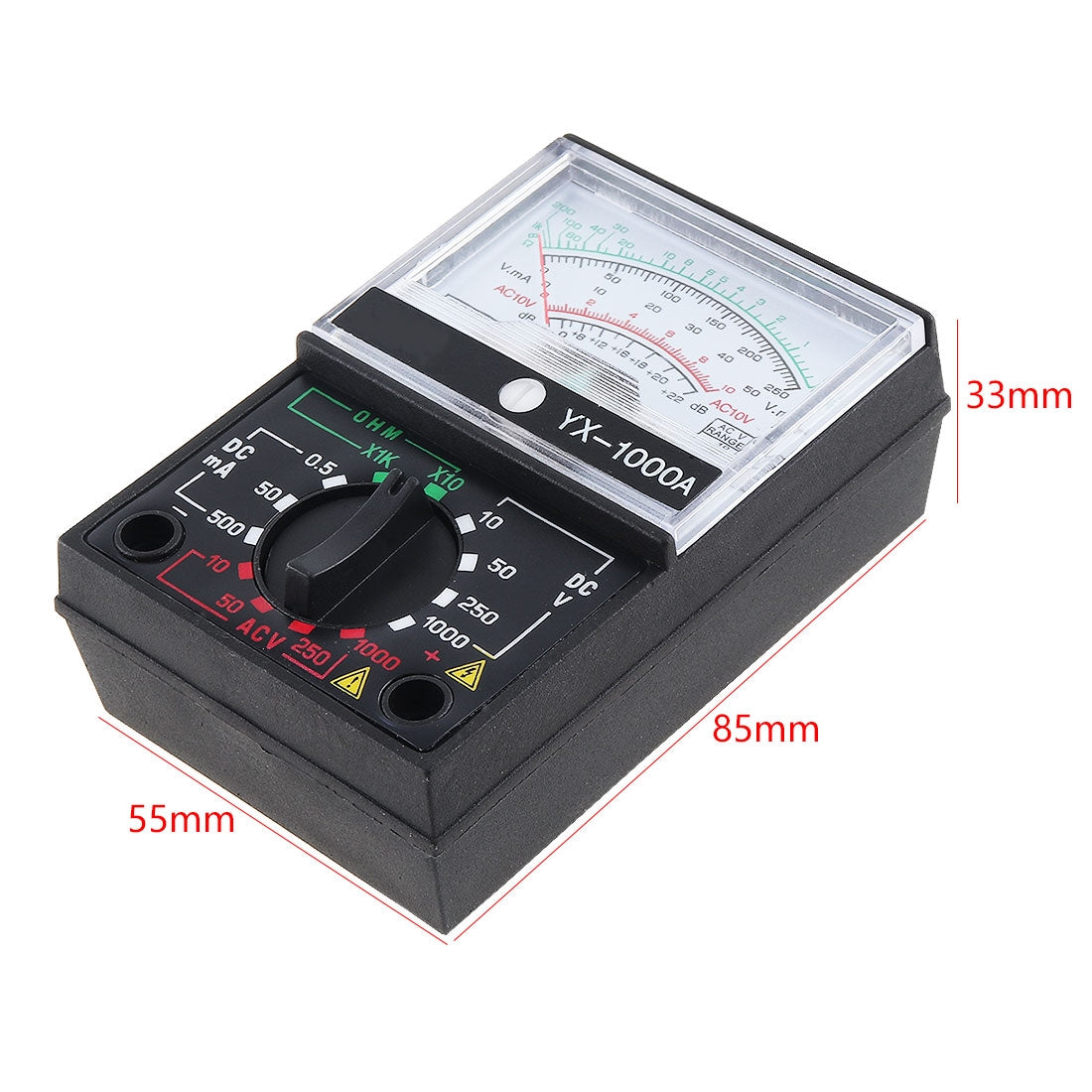 Multimètre Portable avec une paire de stylos de Test pour mesurer la tension DC AC et le courant continu YX-1000A