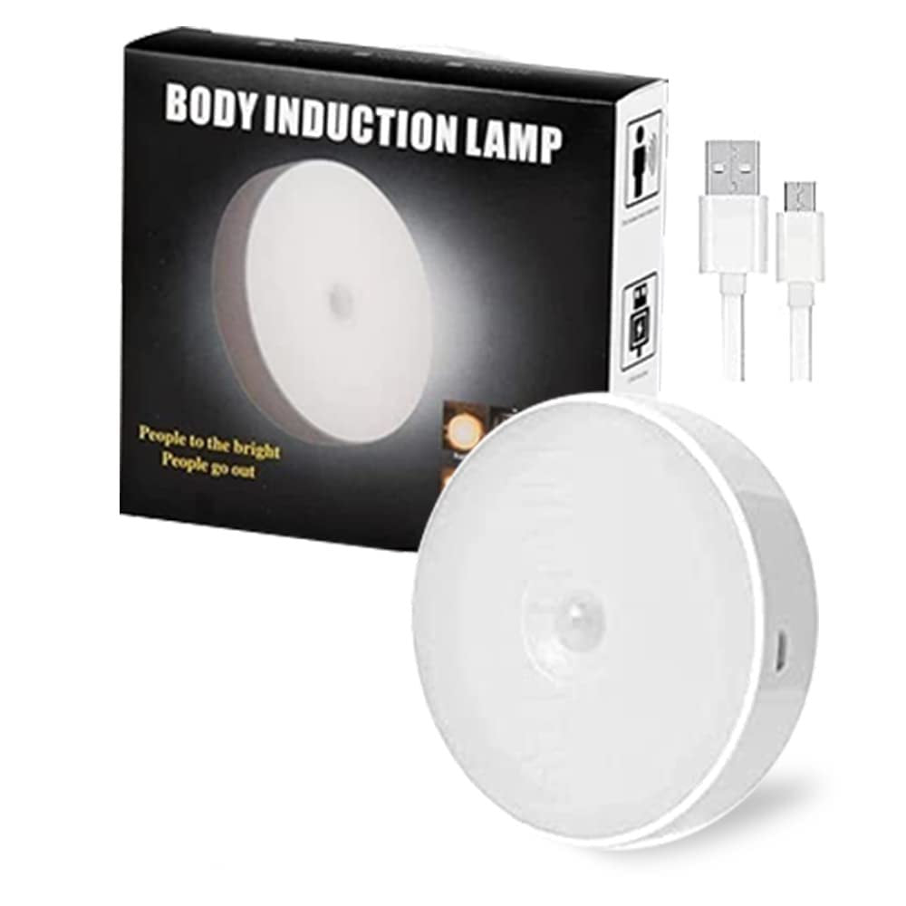 Lampe LED intelligente à capteur de mouvement sans fil Rechargeable + Mini Poubelle de Voiture Parfaite pour Placer des Ordures