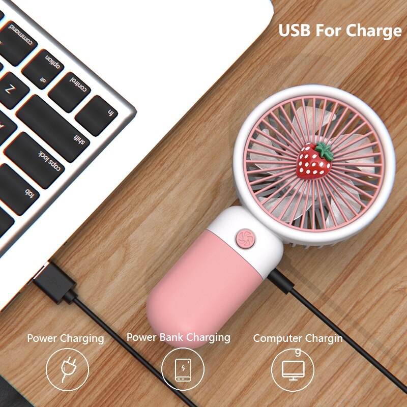 Ventilateur de bureau en forme de fruit de dessin animé, chargement USB