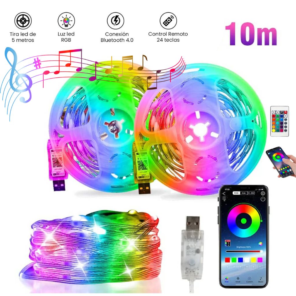 App Smart LED RGB 10m Bluetooth/Musique Contrôle IP 65 étanche