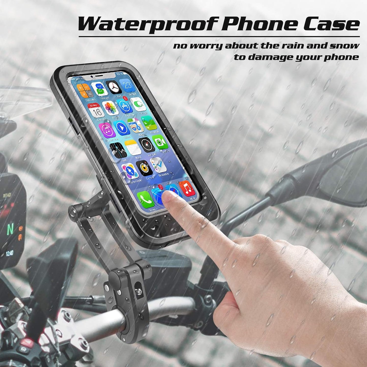 Support de téléphone portable étanche pour vélo moto réglable à 360 °