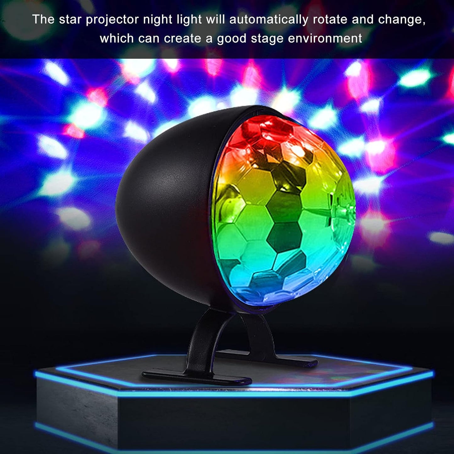 Boule magique rotative colorée RGB, lumière de scène