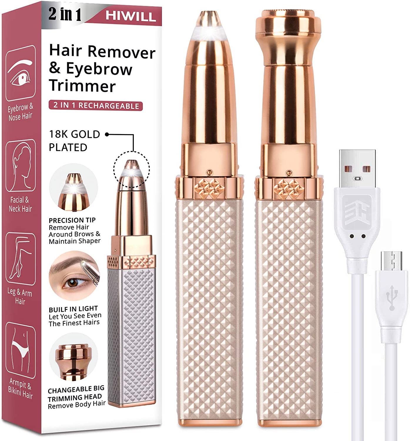 Rasoir Epilateur Electrique 4en1 pour Visage et Corps