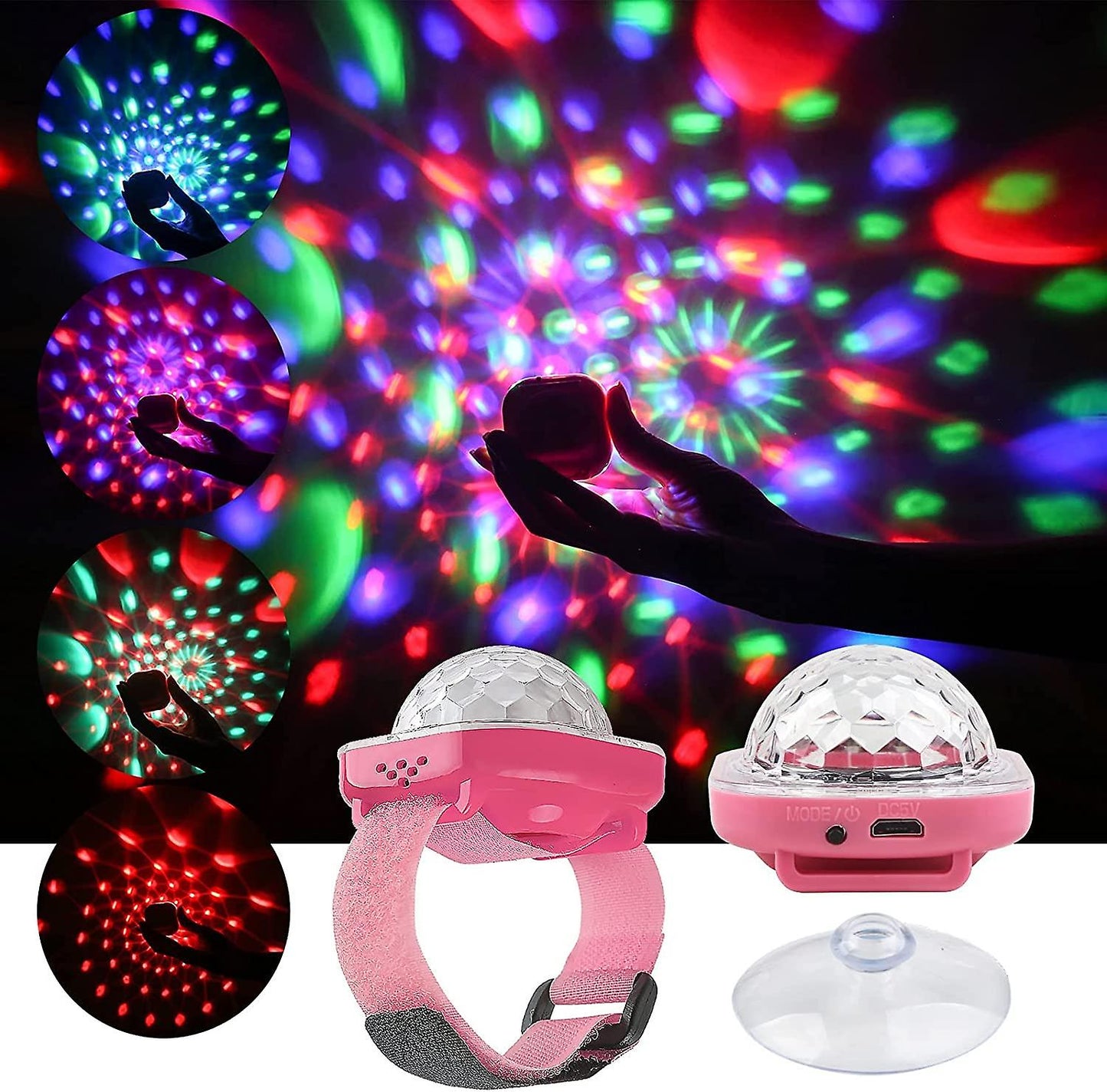 Montre Disco Ball Lumineuse avec ventouse rechargeable - ساعة كرة ديسكو مضيئة قابلة لإعادة الشحن