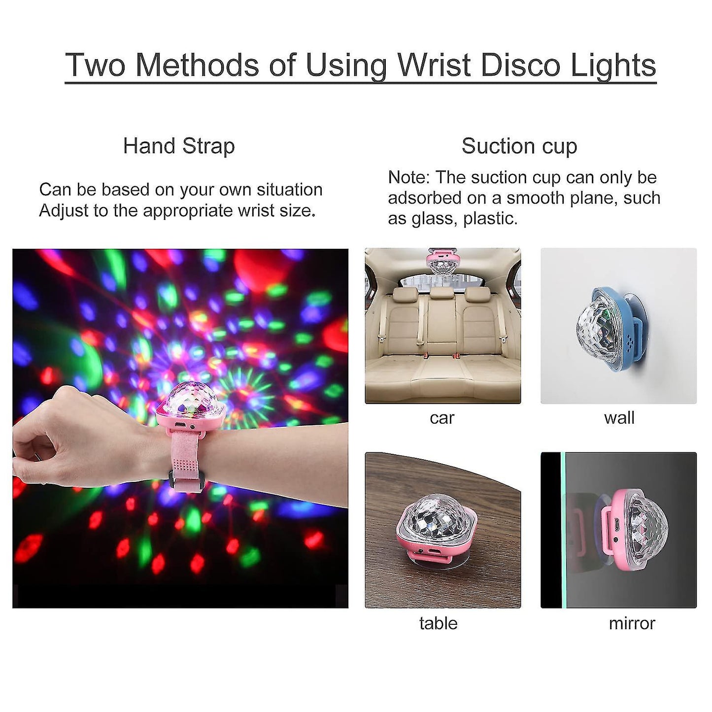 Montre Disco Ball Lumineuse avec ventouse rechargeable - ساعة كرة ديسكو مضيئة قابلة لإعادة الشحن