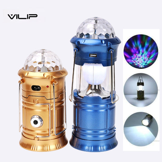 Camping light lantern 3IN1 multi-fonction Rechargeable lamp ,torch ,disco ball rotatif