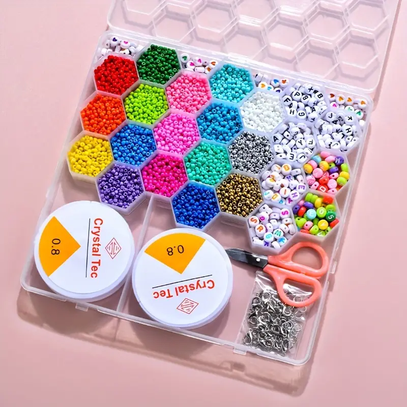 Ensemble de fabrication de bijoux Pour enfant 24 grilles en forme de ruche d'abeille