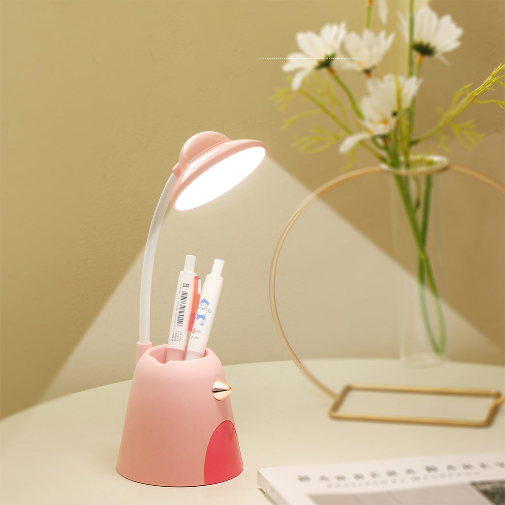 Lampe de Bureau Mignonne avec Porte-stylo Rechargeable USB