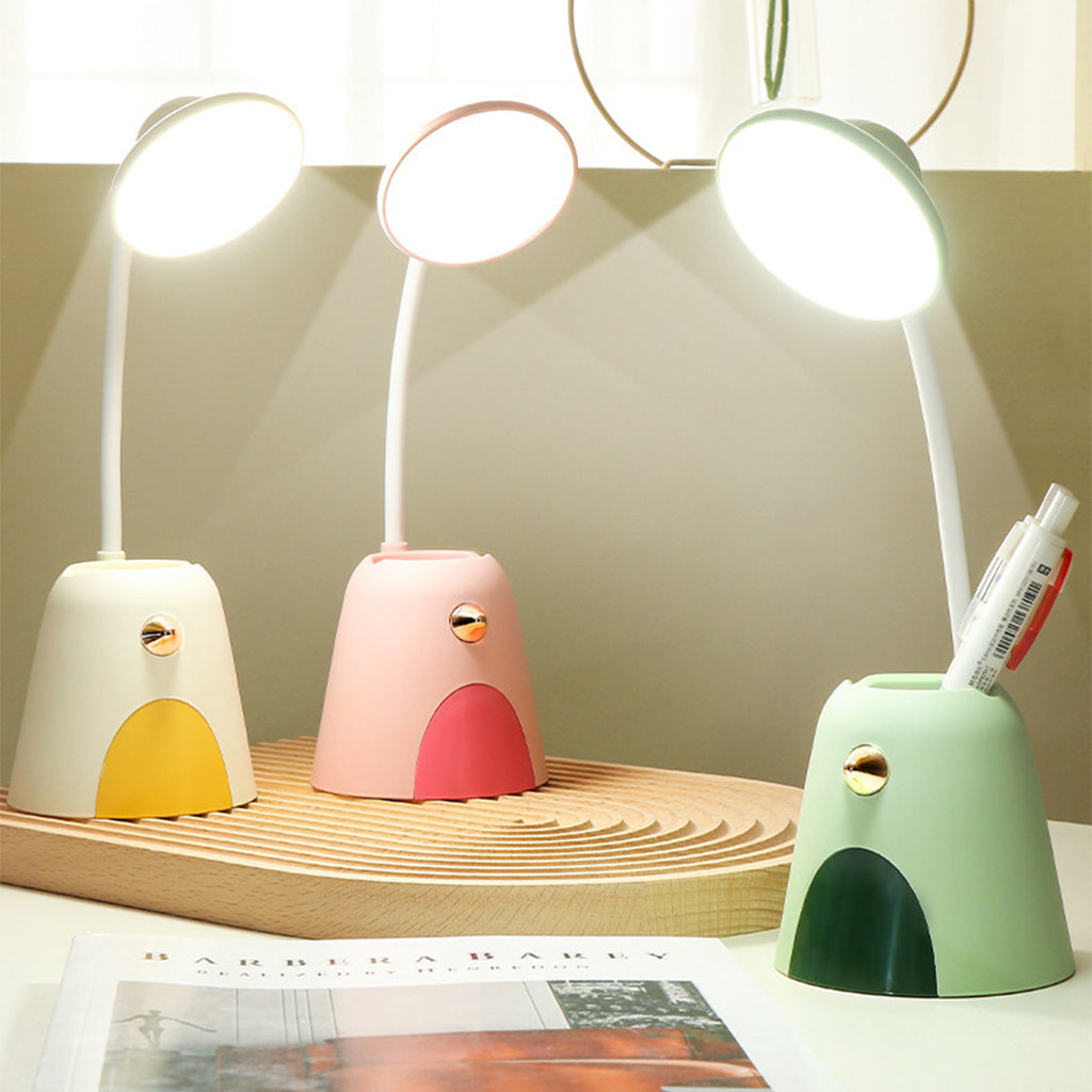 Lampe de Bureau Mignonne avec Porte-stylo Rechargeable USB