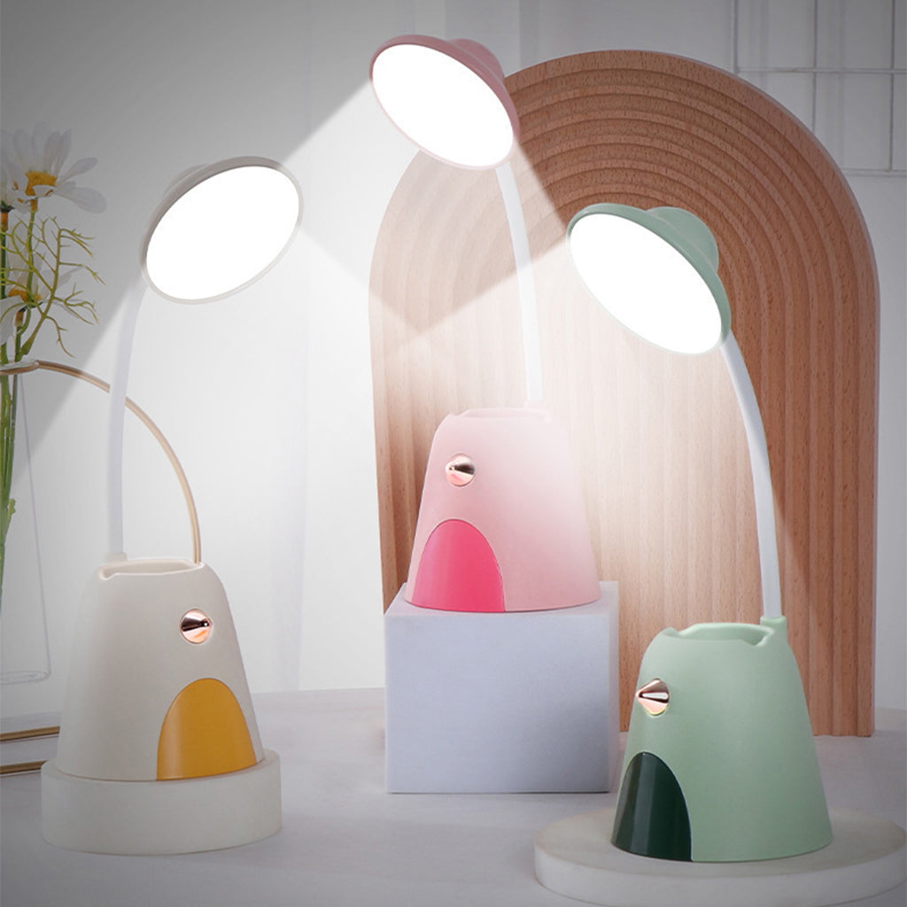 Lampe de Bureau Mignonne avec Porte-stylo Rechargeable USB