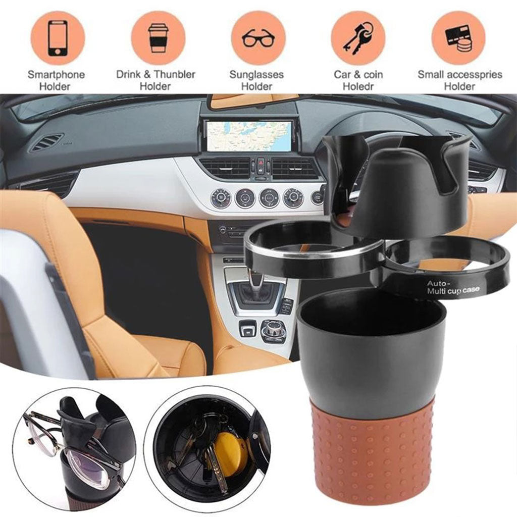 Porte-gobelet Multi intelligent réglable 5en1 pour voiture, rangement accessoires d’intérieur de voiture