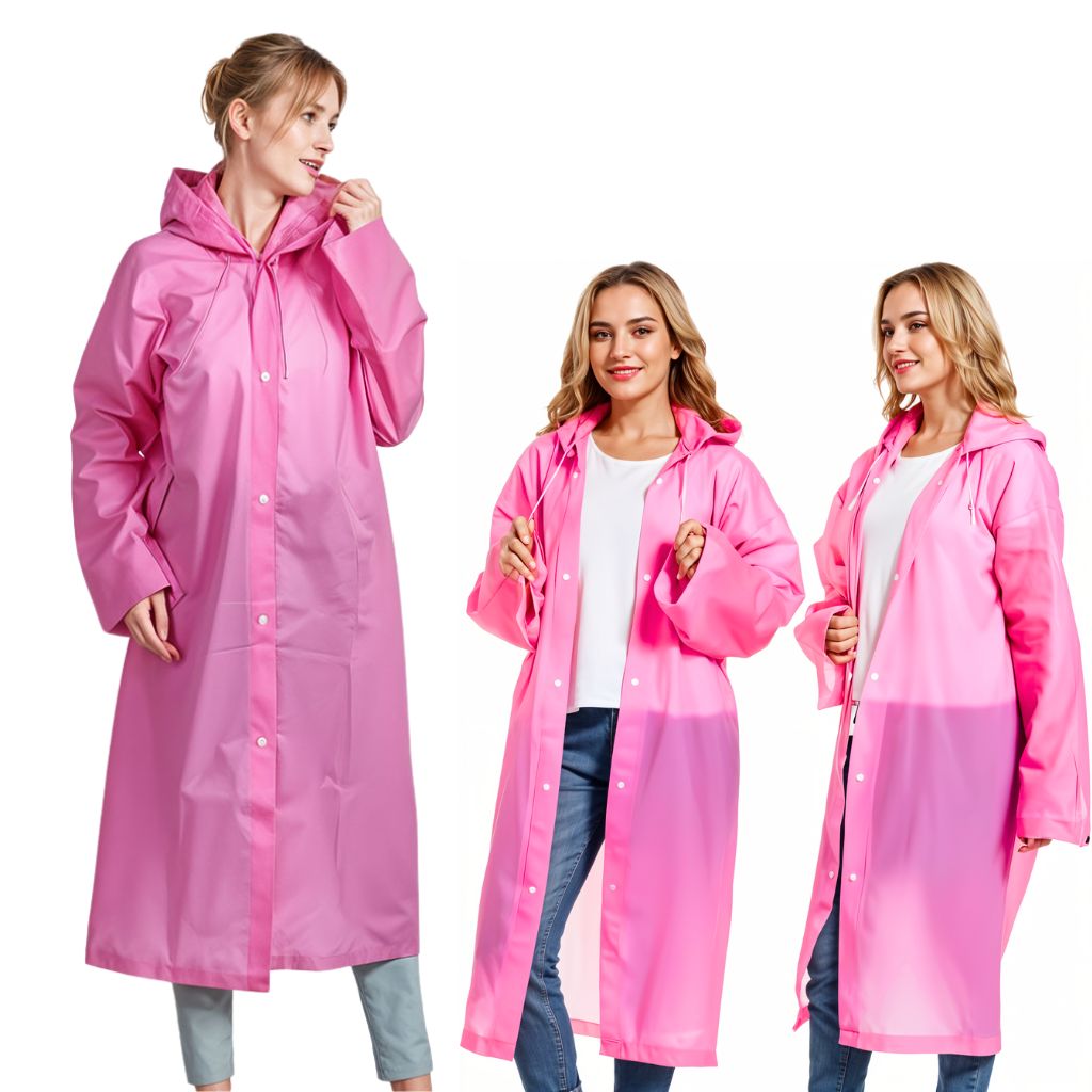 Eva Manteau imperméable à capuche – Rose