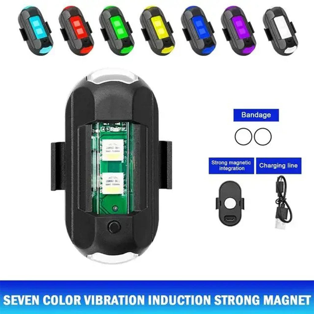 Mini Voyant Clignotant Moto Lumière Stroboscopique 7 Couleurs