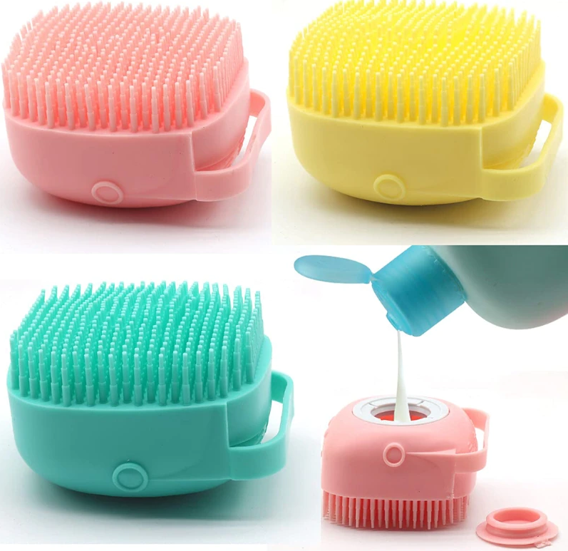 Brosse de Nettoyage et Distributeur De Shampoing en Silicone – فرشاة الحمام من السيليكون