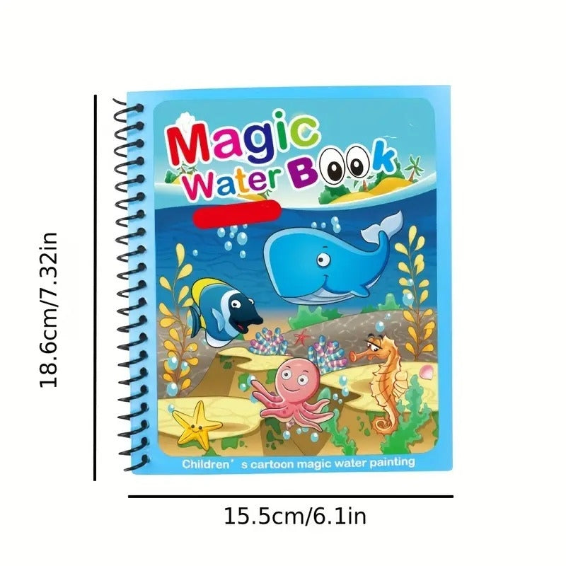 Livre De Dessin À L'eau Magique, Jouet de Coloriage Réutilisable Pour enfants - كتاب رسم الماء السحري، كتاب تلوين قابل لإعادة الاستخدام للأطفال