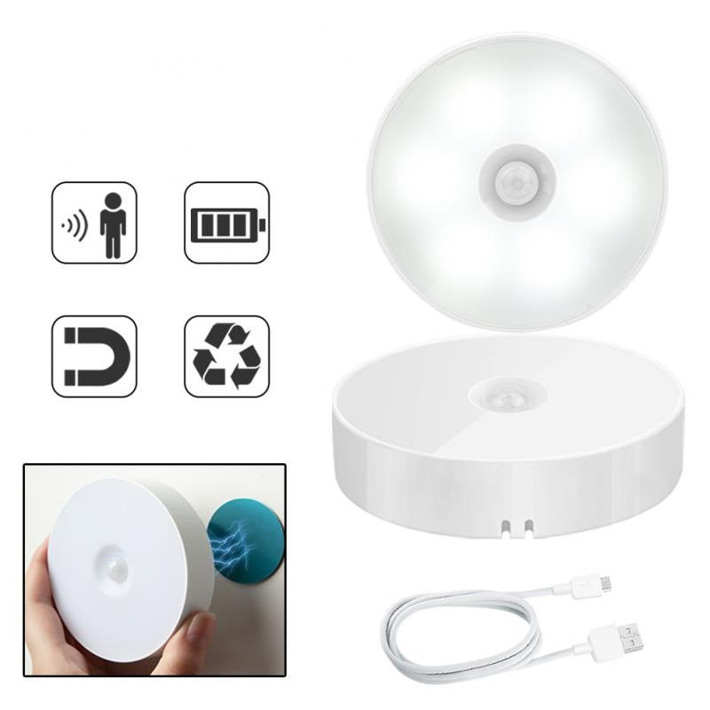 Lampe LED intelligente à capteur de mouvement sans fil Rechargeable + Mini Poubelle de Voiture Parfaite pour Placer des Ordures