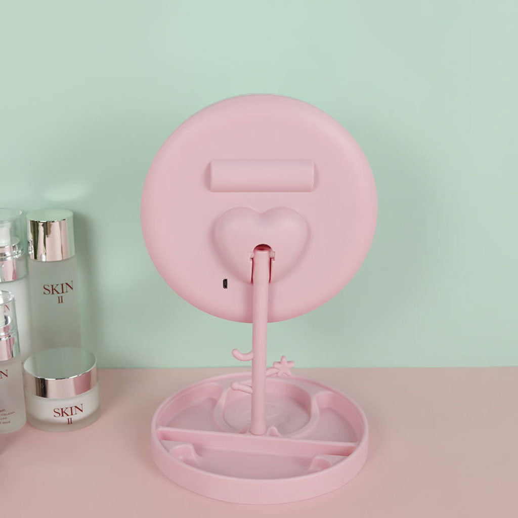 Miroir cosmétique avec lumière LED en forme Rond Rechargeable