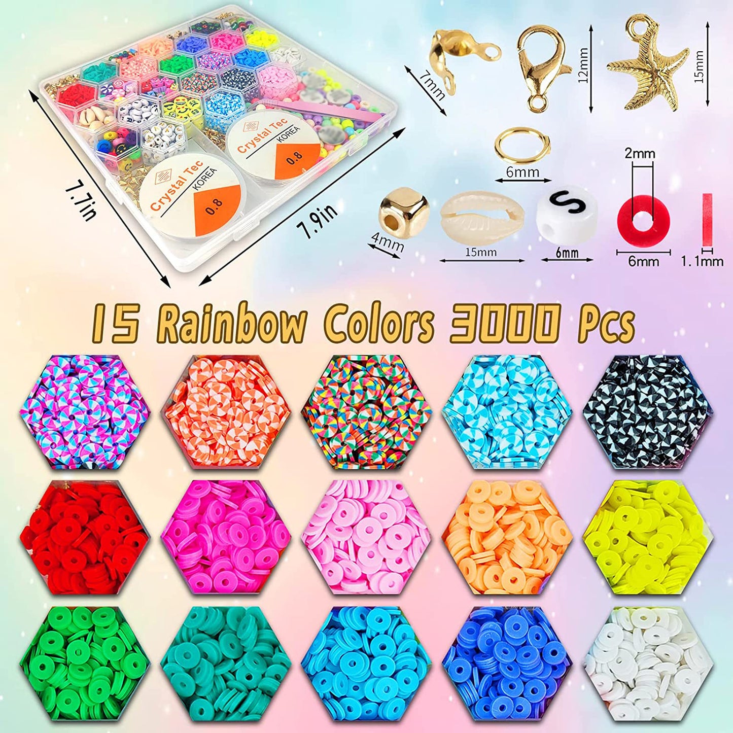 Ensemble de fabrication de bijoux Pour enfant 24 grilles en forme de ruche d'abeille