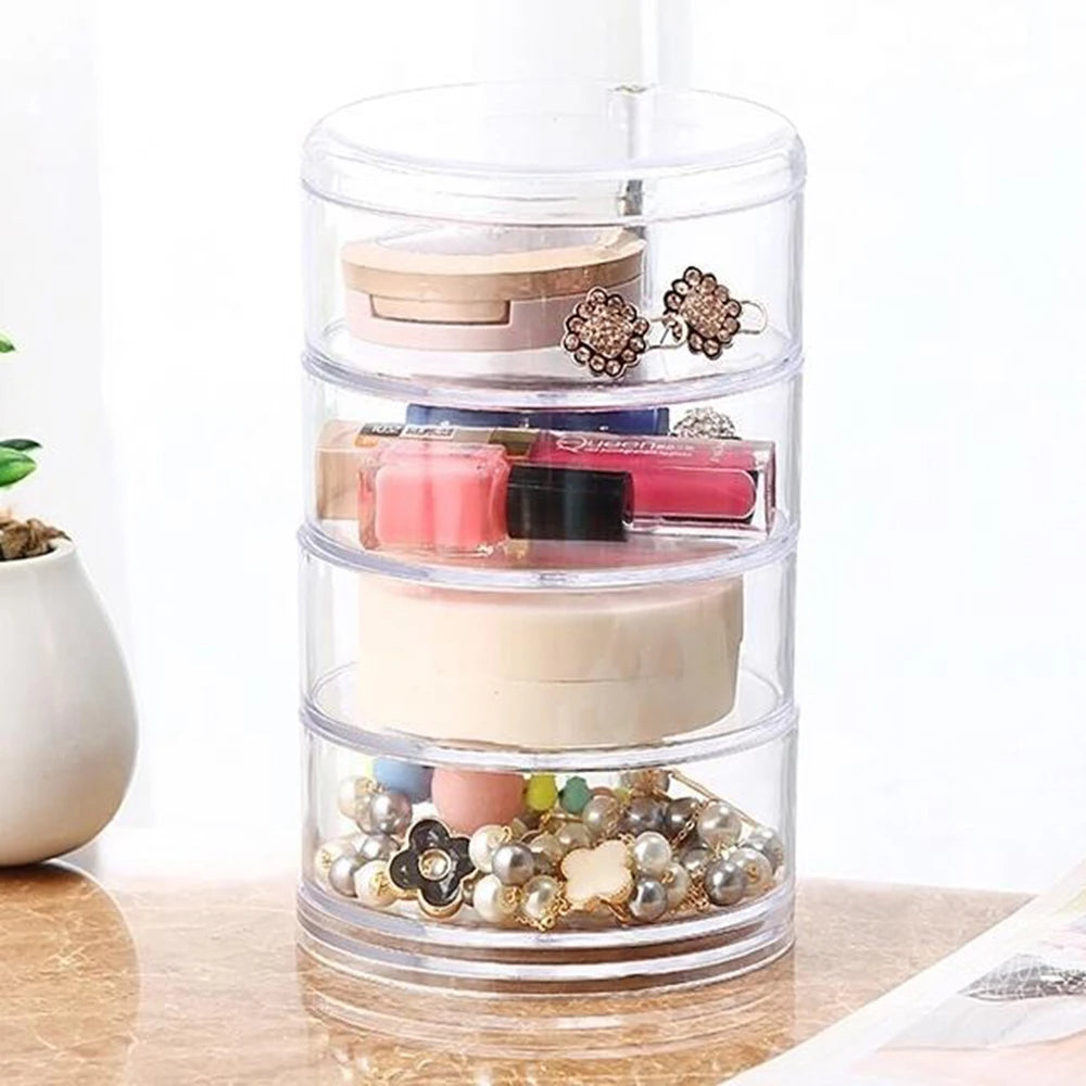 Organisateur de maquillage rotatif à 360 degrés en cristal acrylique