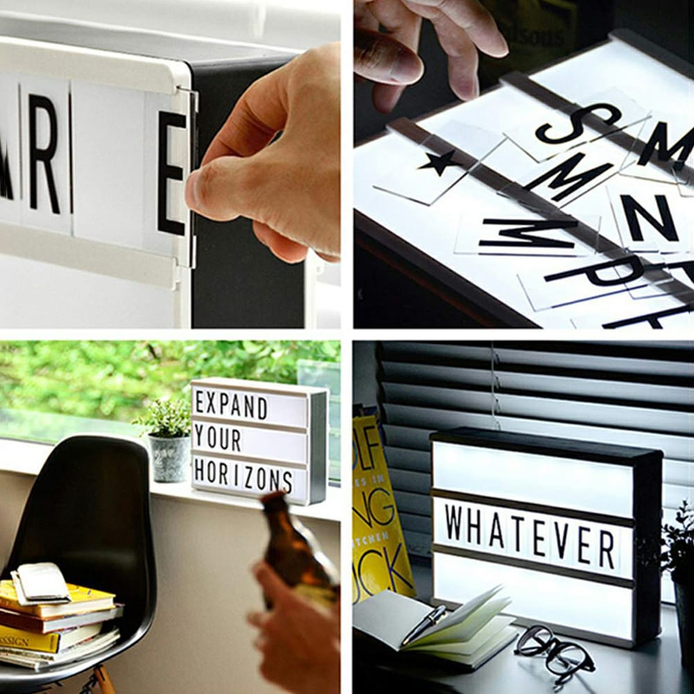 LED MESSAGE LIGHT BOX -Noir et Blanc