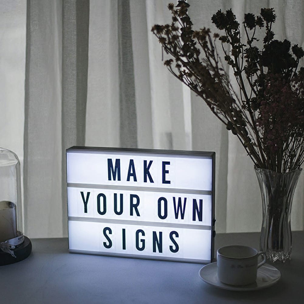 LED MESSAGE LIGHT BOX -Noir et Blanc