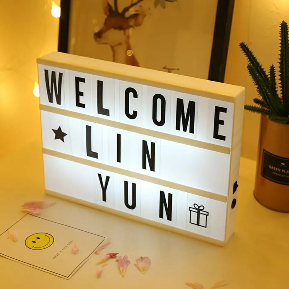 LED MESSAGE LIGHT BOX -Noir et Blanc