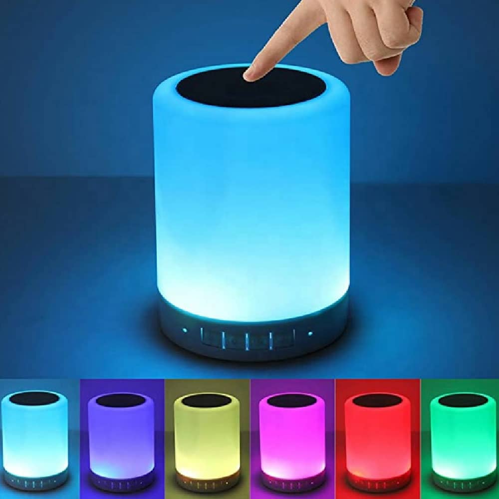 Haut-parleur Bluetooth + veilleuse tactile LED colorée /AUX / TF CART/USB