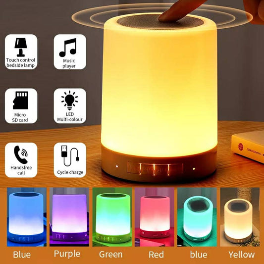 Haut-parleur Bluetooth + veilleuse tactile LED colorée /AUX / TF CART/USB