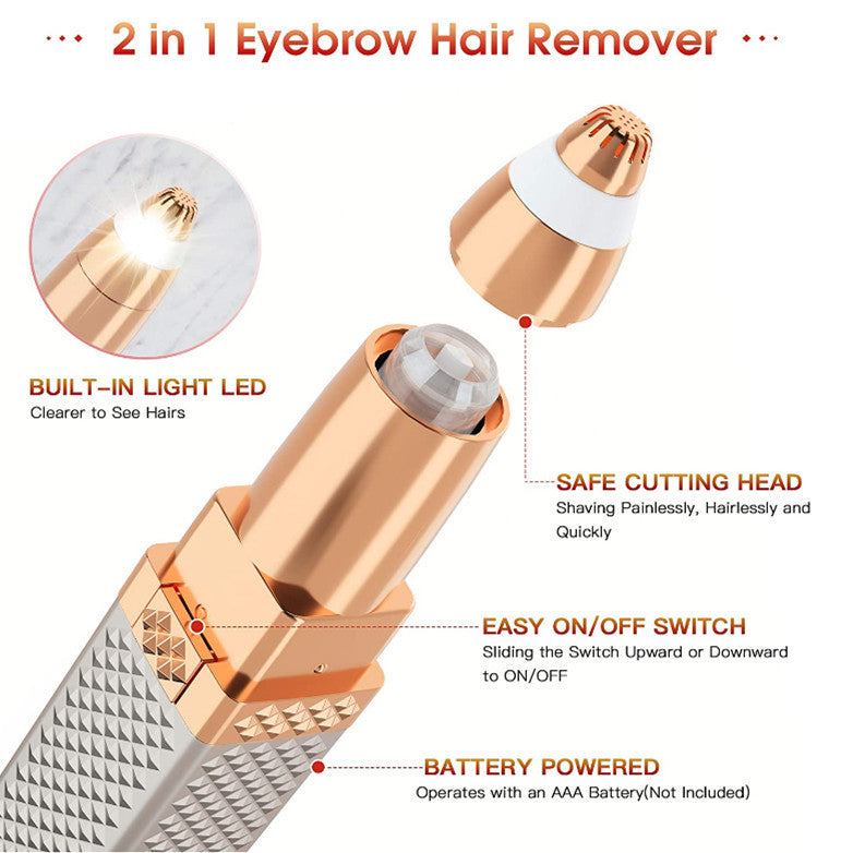 Facial Hair Remover 2 in 1 Eyebrow Trimmer