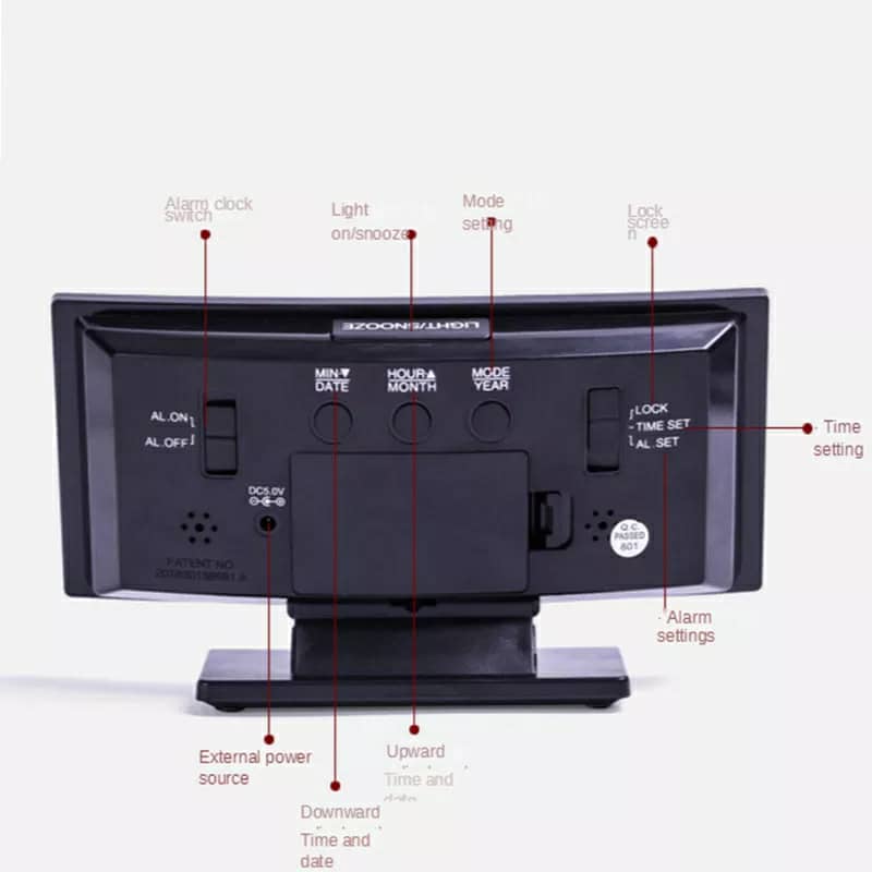 Horloge et réveil thermomètre de table electronique lumineux