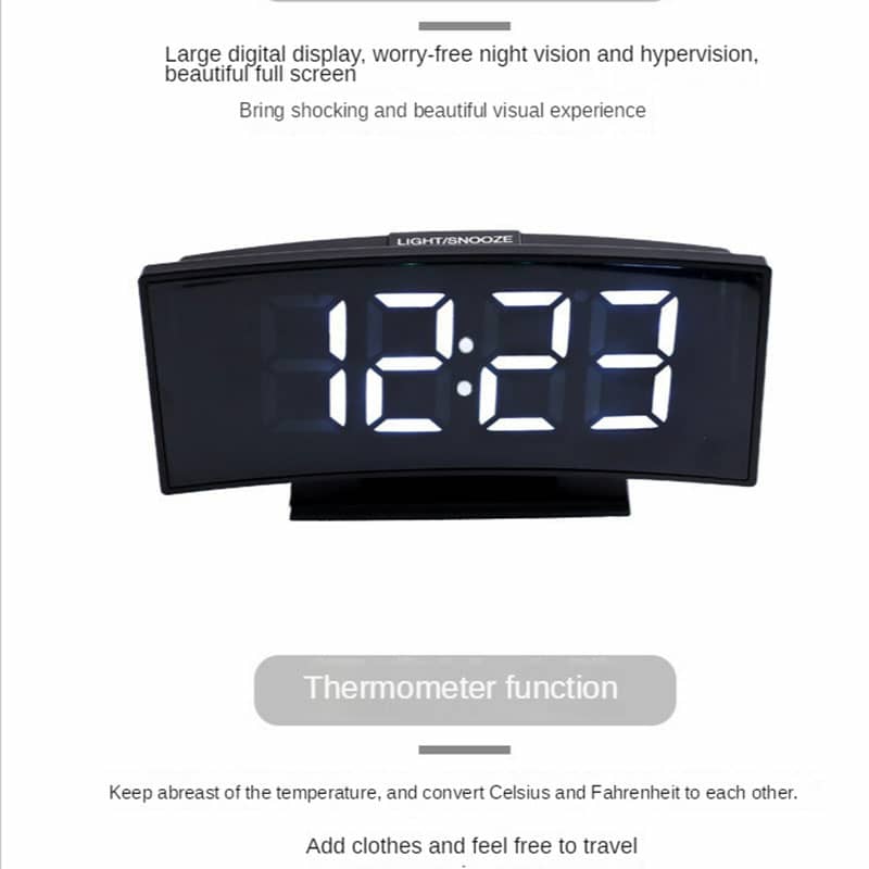 Horloge et réveil thermomètre de table electronique lumineux