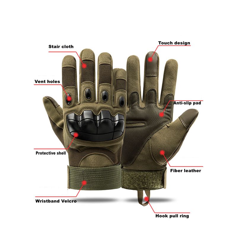 Pack Gants de Moto Tactique Doigt Complet avec Cagoule d’hiver