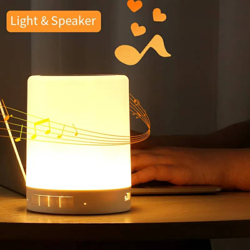 Haut-parleur Bluetooth + veilleuse tactile LED colorée /AUX / TF CART/USB