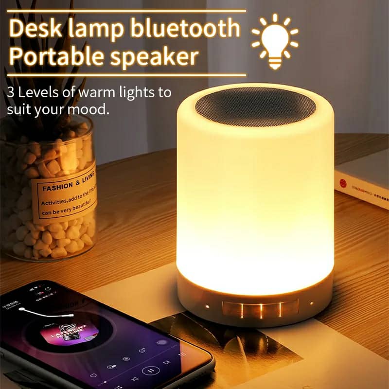 Haut-parleur Bluetooth + veilleuse tactile LED colorée /AUX / TF CART/USB