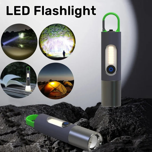 Lampe de poche LED zoomable 4 modes, Rechargeables 1800mAh