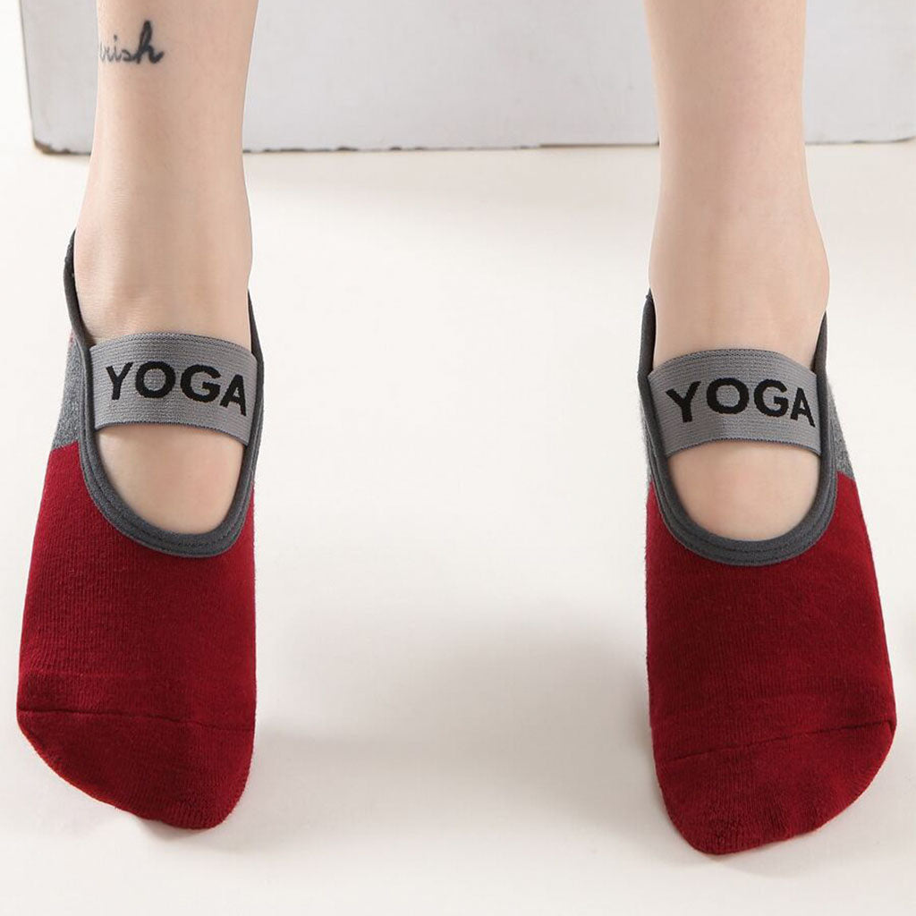 Paires Chaussettes de Yoga pour Femme Antidérapantes