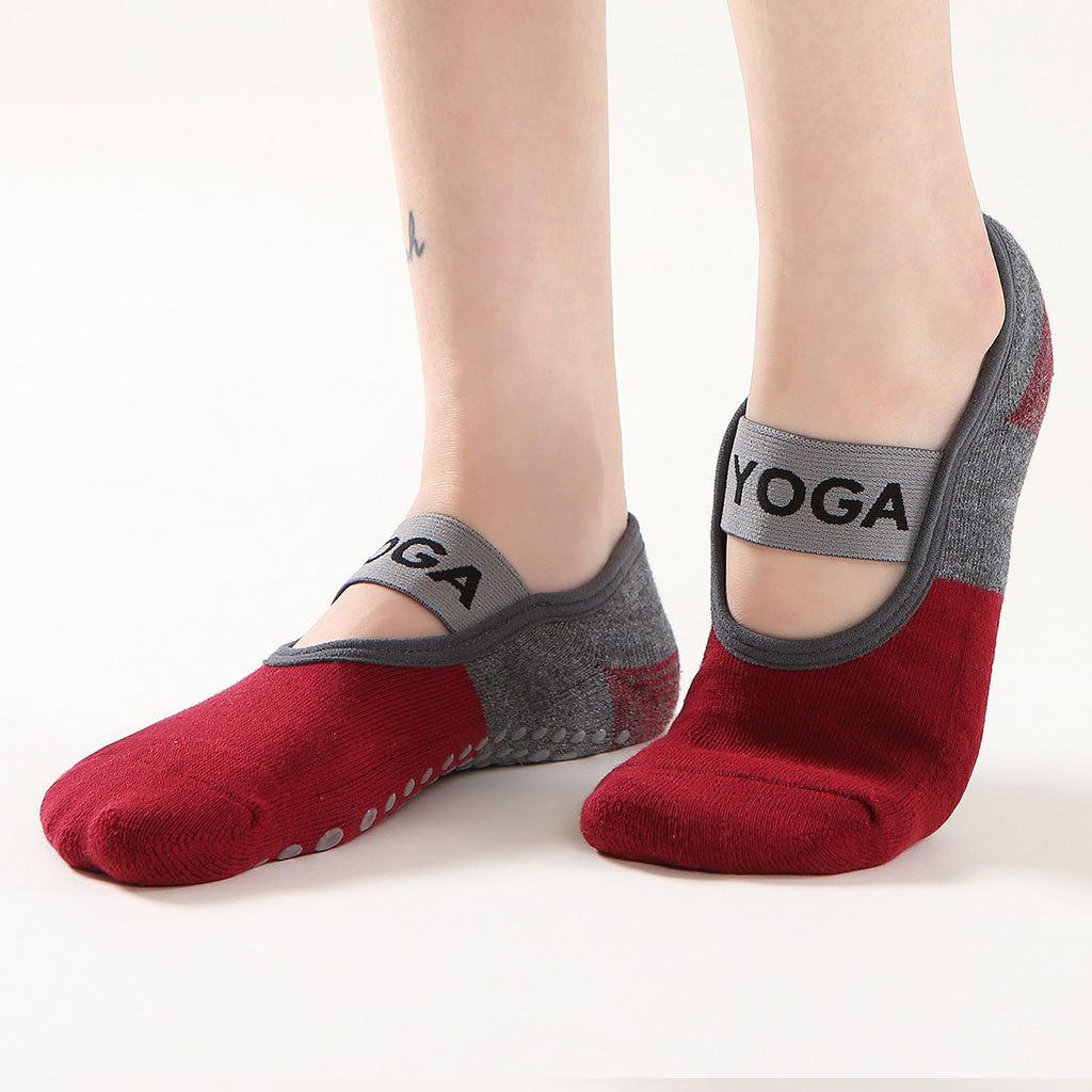 Paires Chaussettes de Yoga pour Femme Antidérapantes