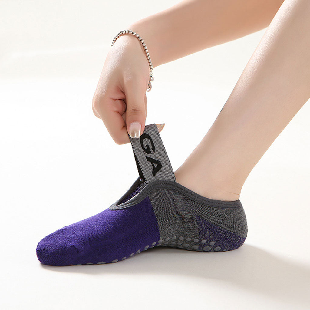 Paires Chaussettes de Yoga pour Femme Antidérapantes