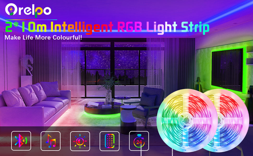 App Smart LED RGB 10m Bluetooth/Musique Contrôle IP 65 étanche