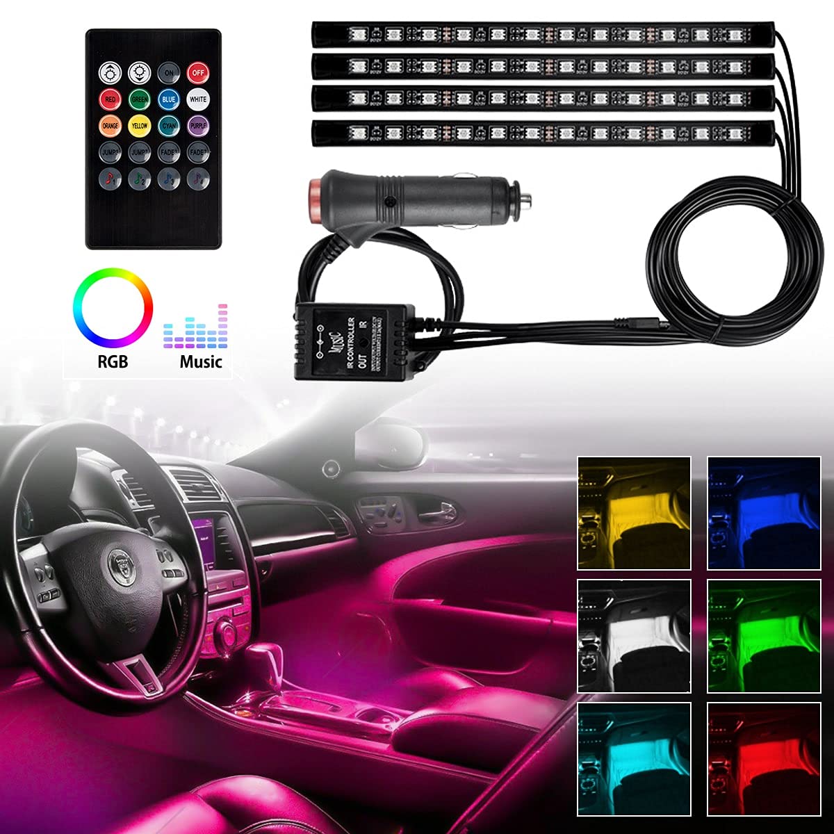 Sound atmosphere lamp 48 LED pour voiture