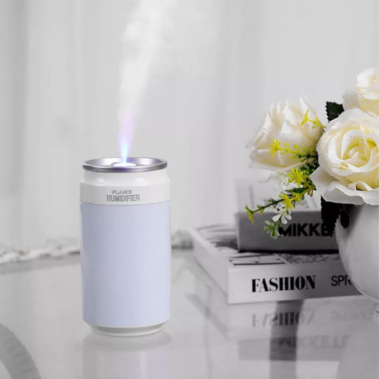 Humidificateur Portable USB forme Canette avec lampe à flamme