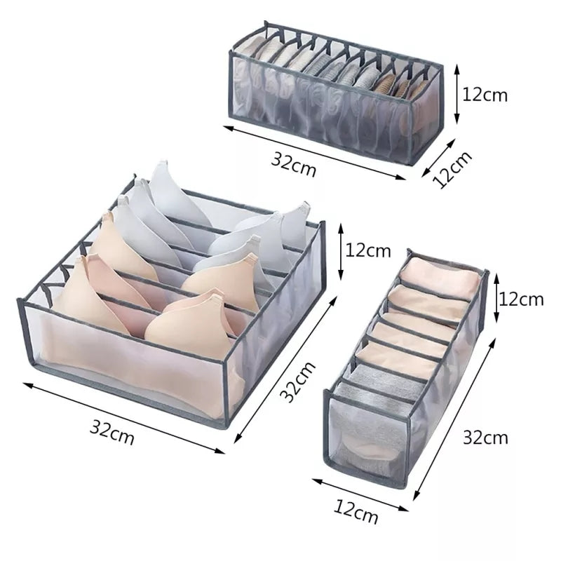 Organisateur de Sous-Vêtement Transparent 3PCS dans Tiroirs