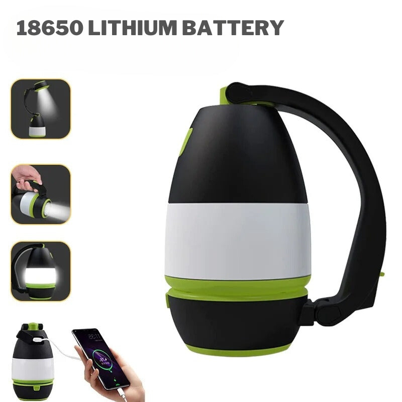 Lampe de poche 3 en 1 , bureau et camping 180 réglable , 3 modes, rechargeable avec fonction batterie externe